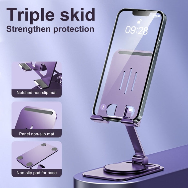 Desktop 360-degree Rotating Foldable Mobile Phone Holder, Color: Carbon Steel White - Desktop Holder by PMC TechLife | Online Shopping South Africa | PMC TechLife