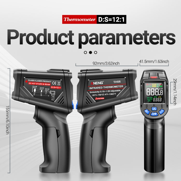 ANENG TH06 Oil Temperature High Precision Thermometer Laser Baking Infrared Water Thermometer(Orange) - free shipping - PMC TechLife - Order now!