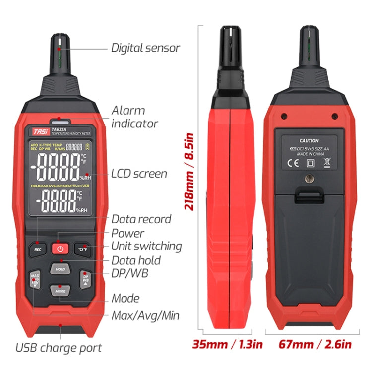 TASI TA622B USB Computer Connection Temperature Humidity Meter Digital Dew Point Thermometer - free shipping - PMC TechLife - Order now!