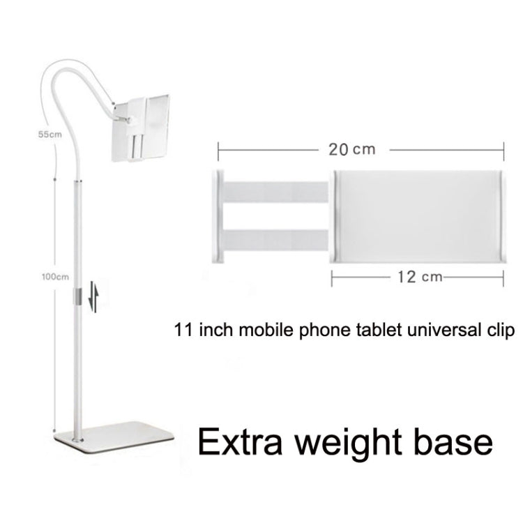 155cm Mobile Phone Tablet Live Broadcast Bedside Lifting Bracket Telescopic Floor Stand (White) - Lazy Bracket by PMC TechLife | Online Shopping South Africa | PMC TechLife