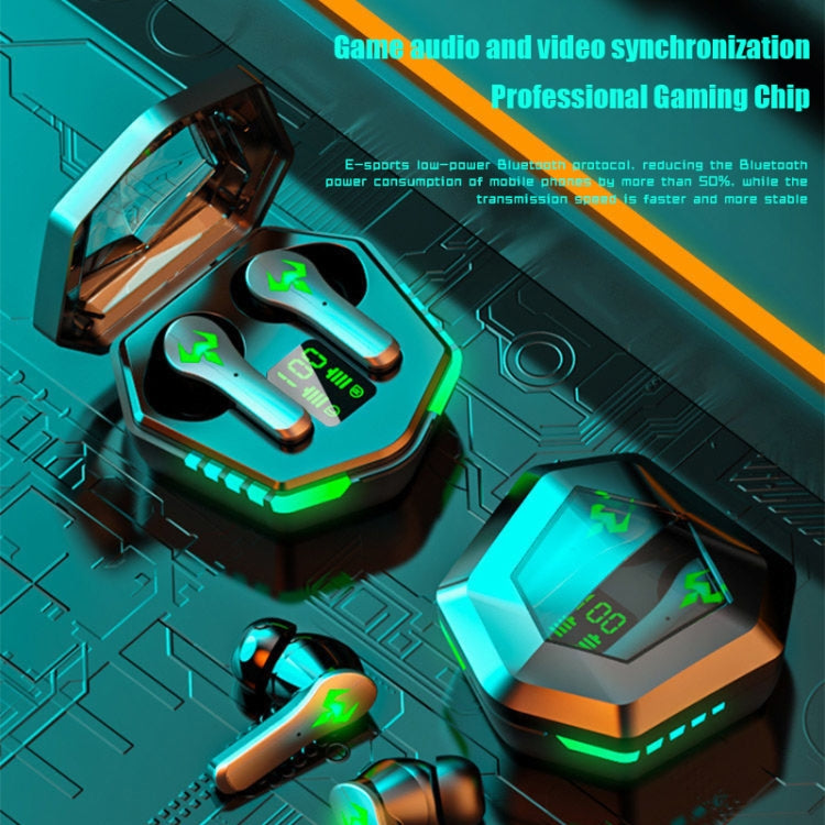 N35 TWS Colorful Light In-Ear Low Latency Wireless Bluetooth Game Earphones, Style: Digital Display - TWS Earphone by PMC TechLife | Online Shopping South Africa | PMC TechLife