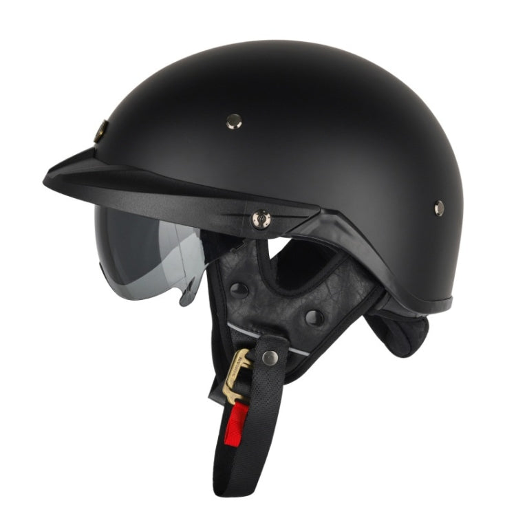 SOMAN Motorcycle Half Helmet Adjustable Helmet With Inner Mirror, Size: XL(Matt Black) - free shipping - PMC TechLife - Order now!