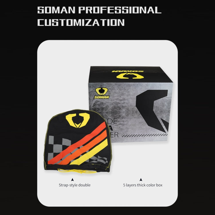 SOMAN Motorcycle Half Helmet Adjustable Helmet With Inner Mirror, Size: L(White with Transparent Mirror) - free shipping - PMC TechLife - Order now!