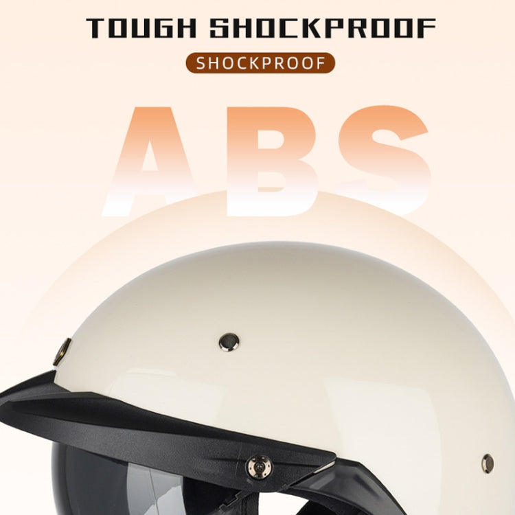 SOMAN Motorcycle Half Helmet Adjustable Helmet With Inner Mirror, Size: M(Cement Gray with Transparent Mirror) - free shipping - PMC TechLife - Order now!