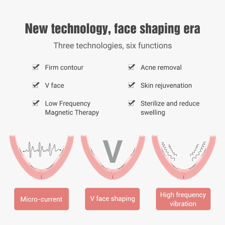Microcurrent EMS Face Thinning Instrument Smart Red Blue Color Light Skin Rejuvenation Beauty Instrument(Pink) - Beauty Instrument by PMC TechLife | Online Shopping South Africa | PMC TechLife