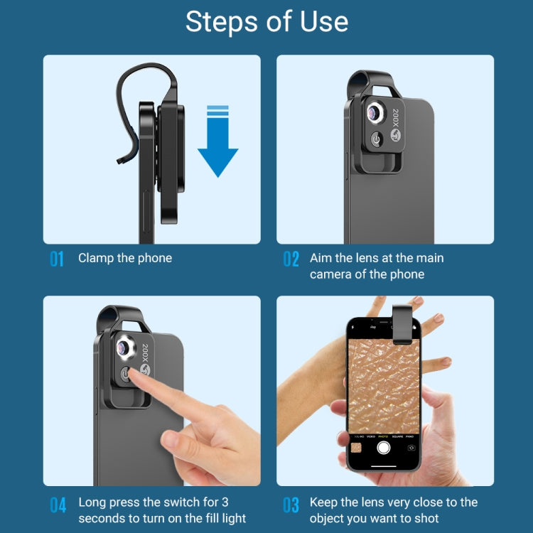 APEXEL APL-MS002CWH 200x High-Definition Children Science Education Microphone Lens With CPL(White) - free shipping - PMC TechLife - Order now!