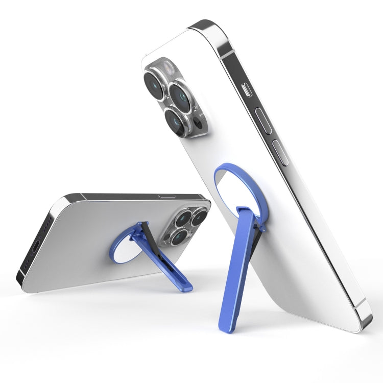 Aluminum Alloy Mobile Phone Bracket Ultra-thin Rotating Back Stick Lollipop Mirror Bracket(Blue) - Desktop Holder by PMC TechLife | Online Shopping South Africa | PMC TechLife