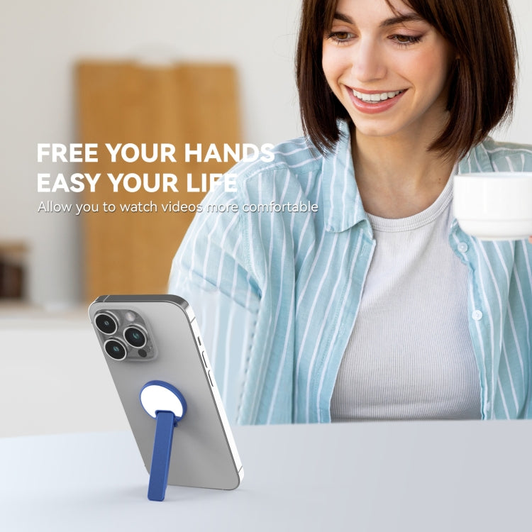 Aluminum Alloy Mobile Phone Bracket Ultra-thin Rotating Back Stick Lollipop Mirror Bracket(Blue) - Desktop Holder by PMC TechLife | Online Shopping South Africa | PMC TechLife