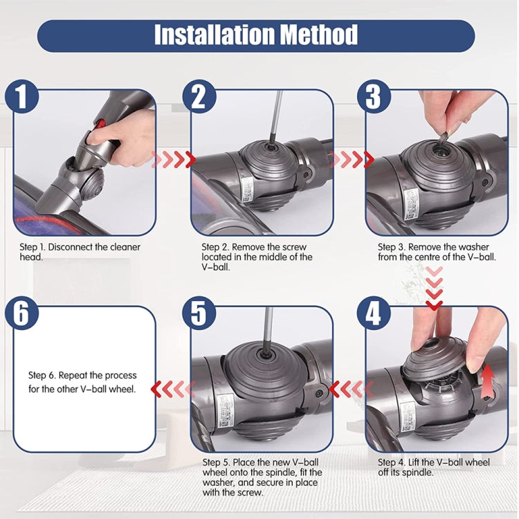 For Dyson V6 V7 V8 V10 V11 V12 Vacuum Cleaner V-Ball Wheels of Direct Drive Cleaner Head - free shipping - PMC TechLife - Order now!