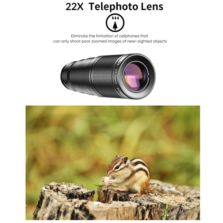APEXEL APL-22XDG9 22X External Camera Adjustable Focus Mobile Phone Lens(10 in 1) - free shipping - PMC TechLife - Order now!