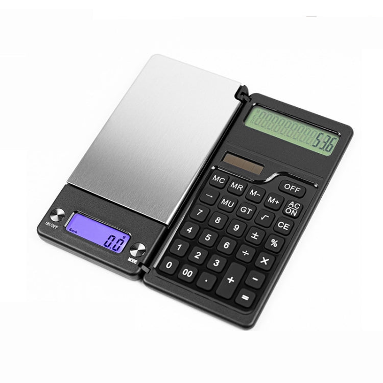 0.1g/1kg Kitchen Digital Scale Pocket Scale With Solar Calculator(Black) - Jewelry Scales by PMC TechLife | Online Shopping South Africa | PMC TechLife