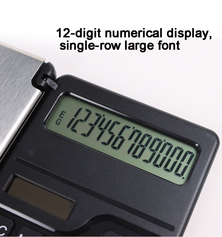0.1g/1kg Kitchen Digital Scale Pocket Scale With Solar Calculator(Black) - Jewelry Scales by PMC TechLife | Online Shopping South Africa | PMC TechLife