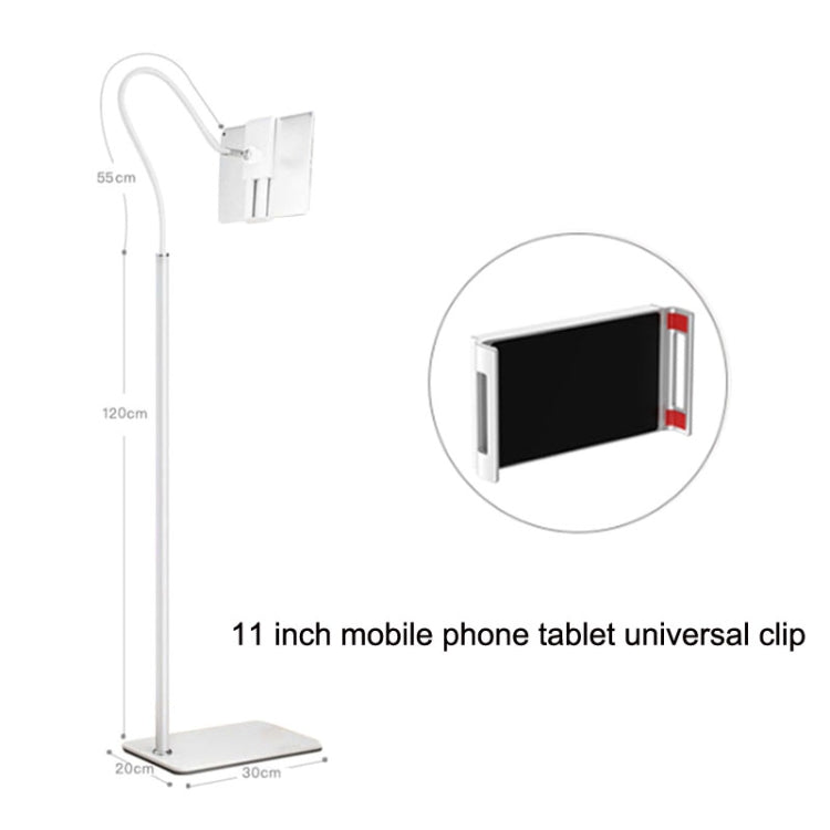 175cm Mobile Phone Tablet Live Broadcast Bedside Lifting Bracket Floor Model (White) - Lazy Bracket by PMC TechLife | Online Shopping South Africa | PMC TechLife