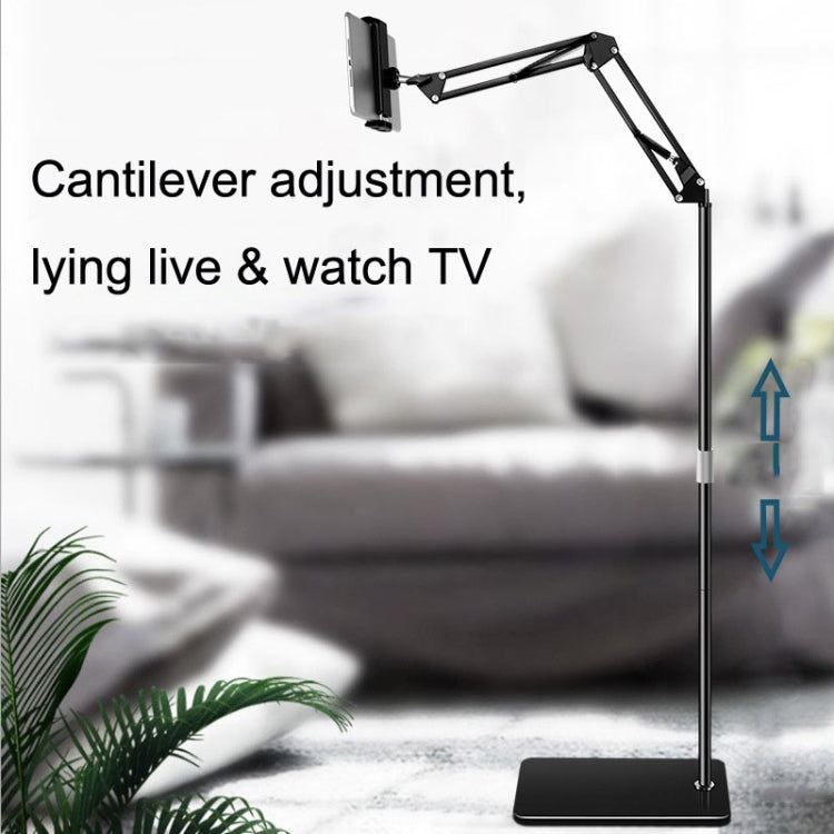 175cm Mobile Phone Tablet Live Broadcast Bedside Lifting Bracket Cantilever Floor Model (Black) - Lazy Bracket by PMC TechLife | Online Shopping South Africa | PMC TechLife