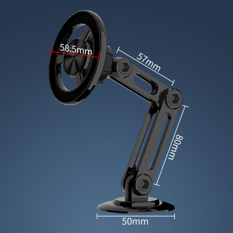 Magsafe Magnetic Mobile Phone Bracket Metal Car Navigation Folding Bracket(Black) - Car Holders by PMC TechLife | Online Shopping South Africa | PMC TechLife