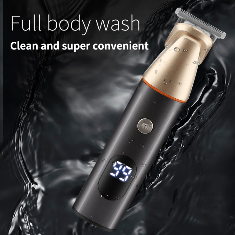 5 In 1 Haircut Digital Display Water Washing Shaver Nose Hair Electric Push Shear Set(Silver) - free shipping - PMC TechLife - Order now!