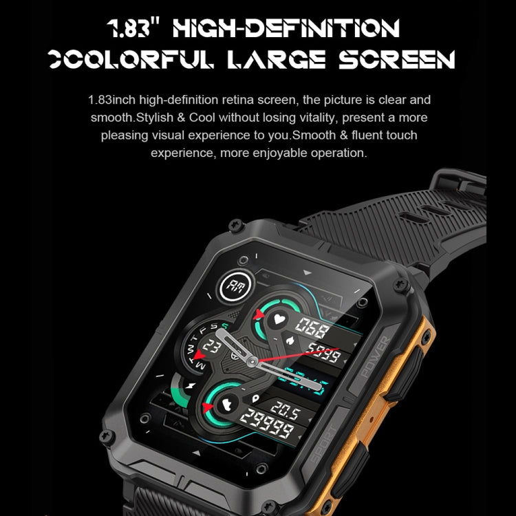 1.83 Inch IP68 Waterproof Bluetooth Call Sports Smart Watch Outdoor Three-Proof Multifunctional Watch(Black) - Smart Watches by PMC TechLife | Online Shopping South Africa | PMC TechLife