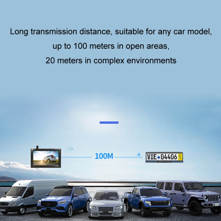 Solar Integrated License Plate Frame Vehicle Camera Wireless Reversing Display(RC03) - Rear View Cameras by PMC TechLife | Online Shopping South Africa | PMC TechLife