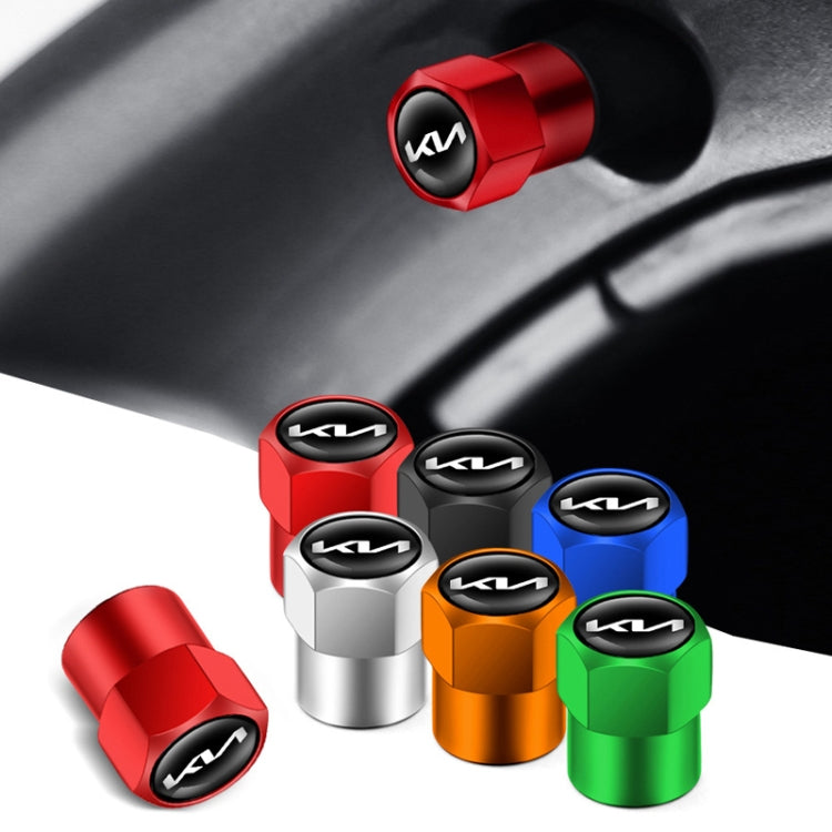 3sets/12pcs For KIA KN Car Tire Valve Core Decorative Metal Cap(Red) - Tire Valve Caps by PMC TechLife | Online Shopping South Africa | PMC TechLife