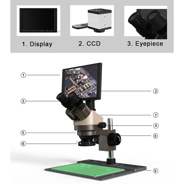 BAKU BA-011 Binomial Electronic Microscope Jewelry Appraisal Mobile Phone Repair With PCB Patch Repair Platform(US Plug 110V) - free shipping - PMC TechLife - Order now!