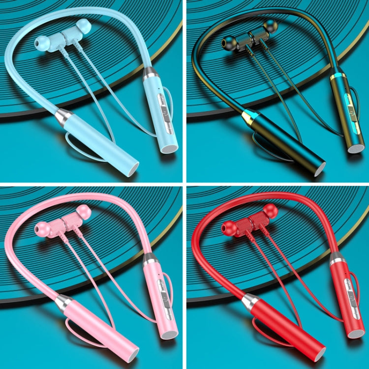 Wireless Hanging Neck Long Battery Life Sports Binaural Bluetooth Headset(Pink OPP Bag) - Neck-mounted Earphone by PMC TechLife | Online Shopping South Africa | PMC TechLife