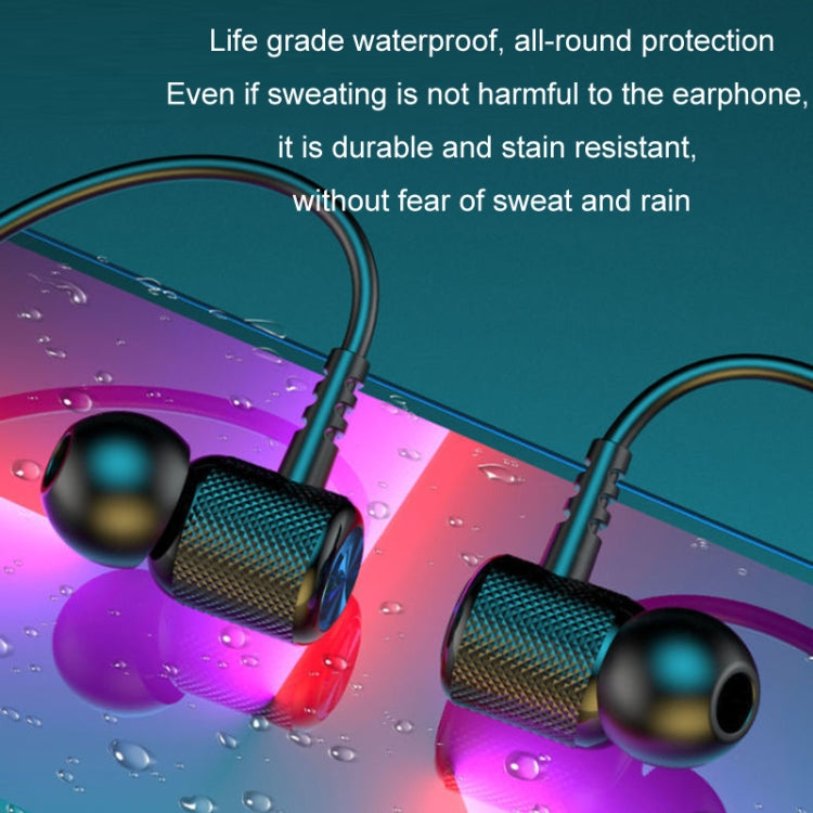 Wireless Hanging Neck Long Battery Life Sports Binaural Bluetooth Headset(Blue OPP Bag) - Neck-mounted Earphone by PMC TechLife | Online Shopping South Africa | PMC TechLife