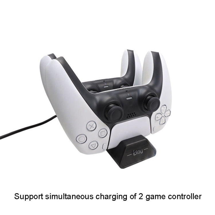 iplay HBP-263 For PS5 Handle Dual Seat Charging Support(Black) - Charger & Power by iplay | Online Shopping South Africa | PMC TechLife | Buy Now Pay Later Mobicred