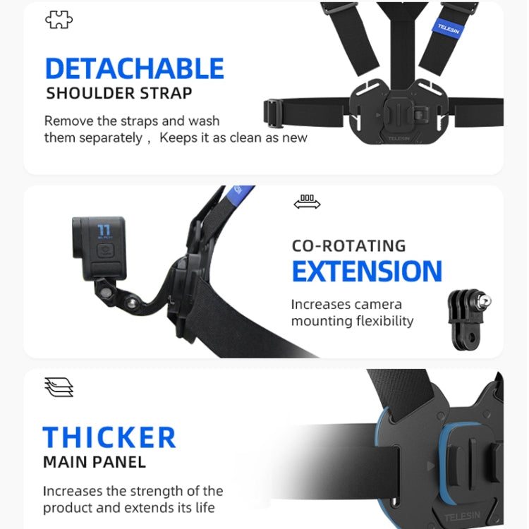 TELESIN  Chest Strap Mount Waistcoat Belt  Mount For Action Camera - Chest Belt by TELESIN | Online Shopping South Africa | PMC TechLife