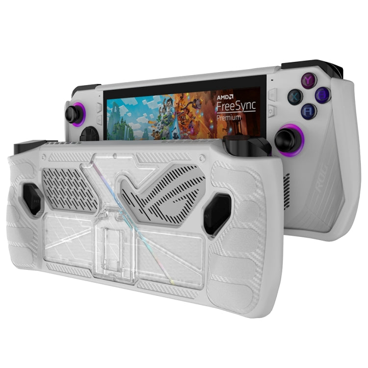 For ASUS Rog Ally Game Console PC+TPU Protective Case Cover With Bracket(White+Transparent) - Cases by PMC TechLife | Online Shopping South Africa | PMC TechLife | Buy Now Pay Later Mobicred