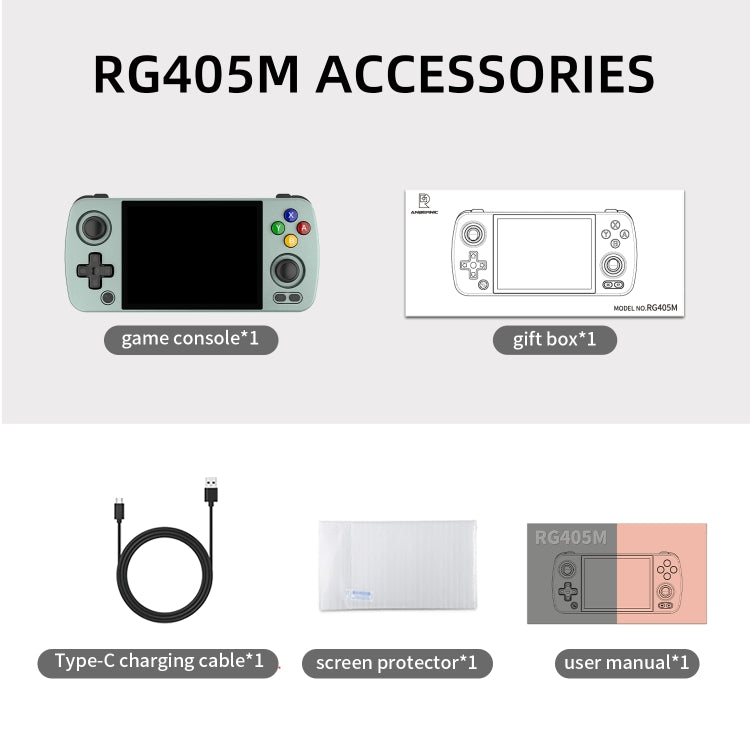 ANBERNIC RG405M Handheld Game Console 4 Inch IPS Touch Screen Aluminum Alloy Android 12 System  128G+256G 4000+Games(Black) - free shipping - PMC TechLife - Order now!