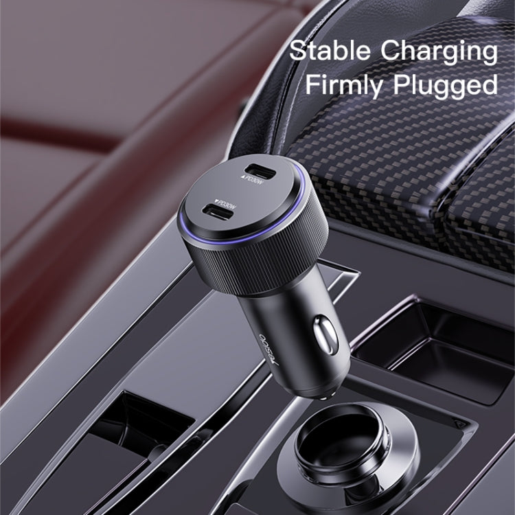 Yesido Y48  60W Car Fast Charger Aluminum Aluminum Double Type-C/USB-C Port Car Charger(Black) - free shipping - PMC TechLife - Order now!
