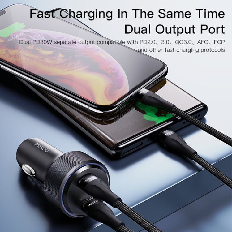 Yesido Y48  60W Car Fast Charger Aluminum Aluminum Double Type-C/USB-C Port Car Charger(Black) - free shipping - PMC TechLife - Order now!