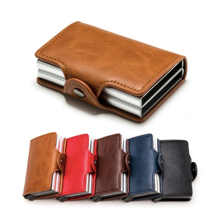 Automatic Pop-up Card Holder Metal Card Box RFID Credit Card Bank Card Box Wallet(Coffee) - Antimagnetic RFID Package by PMC TechLife | Online Shopping South Africa | PMC TechLife | Buy Now Pay Later Mobicred