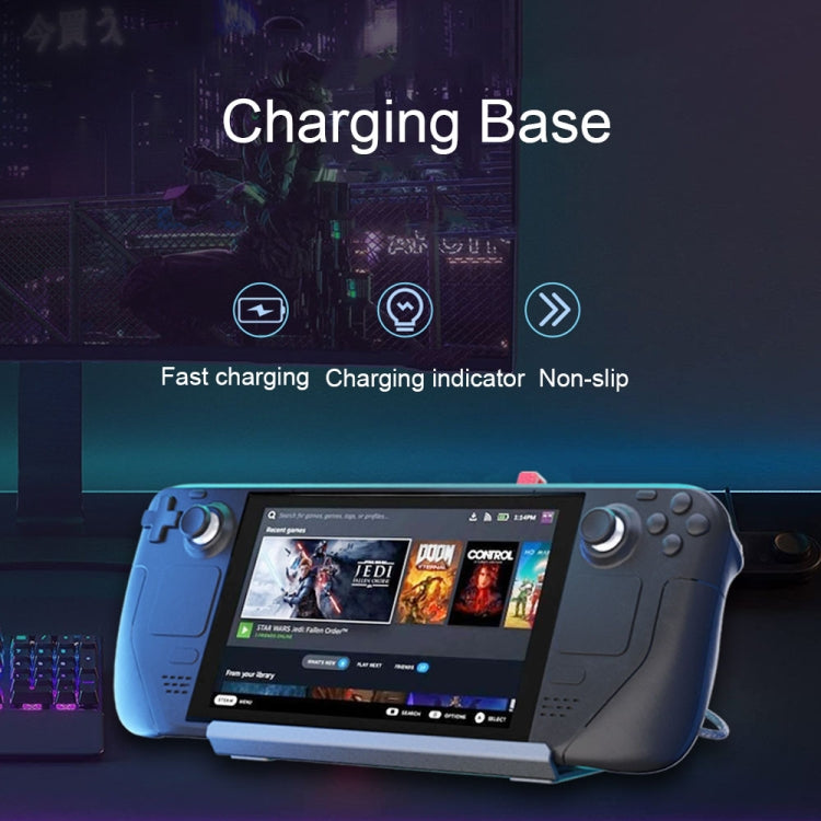 iplay HBSD-490B For Steam Deck Game Console Charging Base Handheld Game Stand Charger(Silver Gray) - Other Accessories by iplay | Online Shopping South Africa | PMC TechLife | Buy Now Pay Later Mobicred