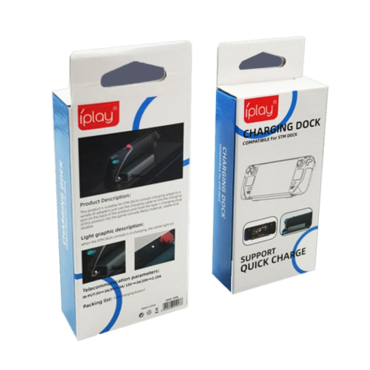 iplay HBSD-490B For Steam Deck Game Console Charging Base Handheld Game Stand Charger(Silver Gray) - Other Accessories by iplay | Online Shopping South Africa | PMC TechLife | Buy Now Pay Later Mobicred