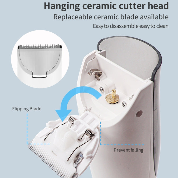 Electric Waterproof Hairdresser Children Low Noise Rechargeable Push Clipper, Specification: Suction Upgrade Version White - free shipping - PMC TechLife - Order now!
