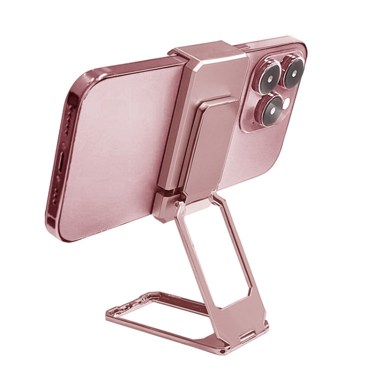 Back Clip Double Ring Magnetic Metal Folding Phone Bracket Desktop Lazy Ring Phone Holder(Rose Gold) - Ring Holder by PMC TechLife | Online Shopping South Africa | PMC TechLife