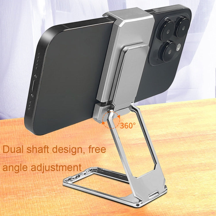 Back Clip Double Ring Magnetic Metal Folding Phone Bracket Desktop Lazy Ring Phone Holder(Silver) - Ring Holder by PMC TechLife | Online Shopping South Africa | PMC TechLife