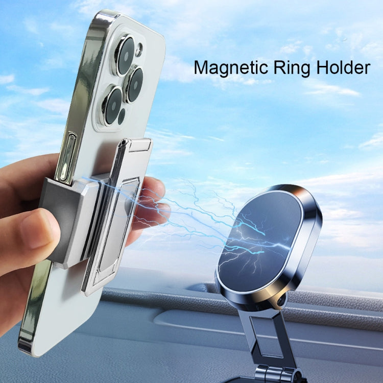 Back Clip Double Ring Magnetic Metal Folding Phone Bracket Desktop Lazy Ring Phone Holder(Rose Gold) - Ring Holder by PMC TechLife | Online Shopping South Africa | PMC TechLife