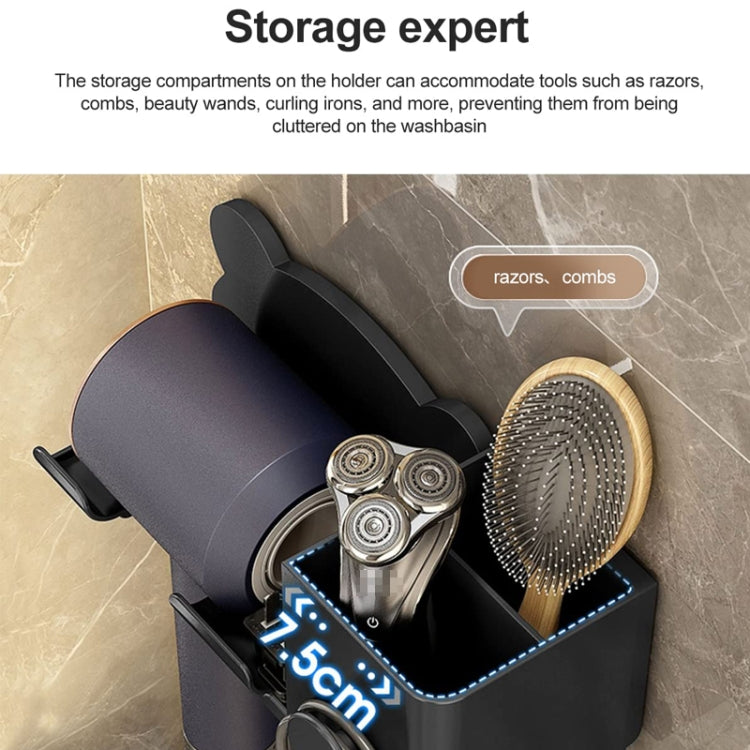 For Dyson Hair Dryer Wall-Mounted Holder Bathroom Shelf Storage Rack, Style: Upgrade Black - free shipping - PMC TechLife - Order now!