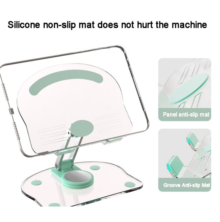 KF-Z11 Acrylic Tablet PC Mobile Phone Bracket Desktop Rotating Foldable Lazy Non-slip Phone Support Frame(Green) - Desktop Holder by PMC TechLife | Online Shopping South Africa | PMC TechLife