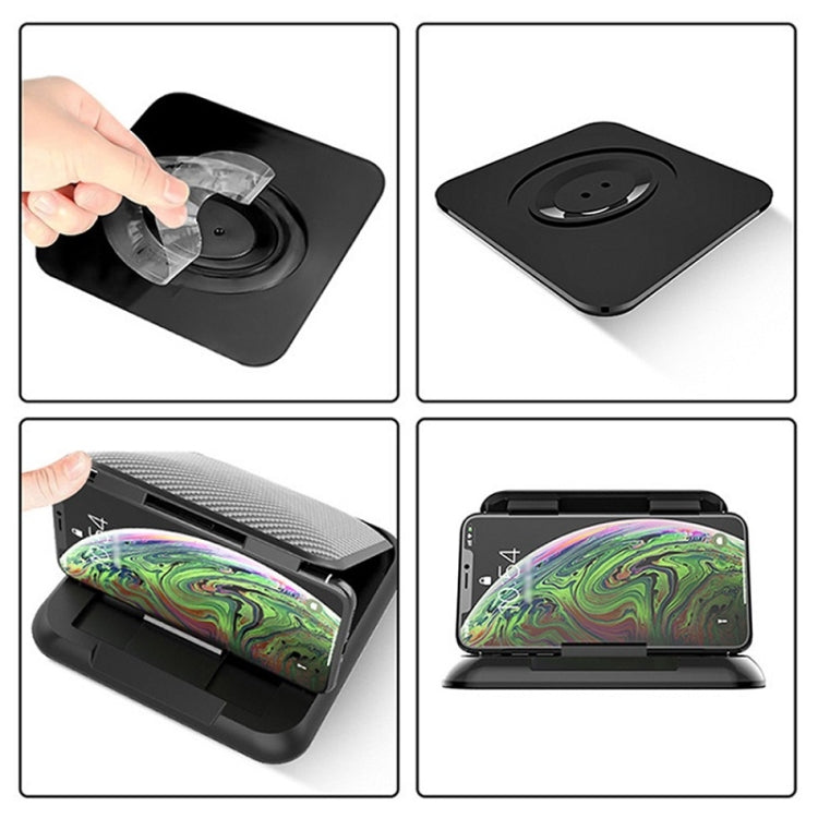 Car Mobile Phone Holder Carbon Fiber Pattern Silicone Dashboard Holder(Black) - Universal Car Holders by PMC TechLife | Online Shopping South Africa | PMC TechLife | Buy Now Pay Later Mobicred