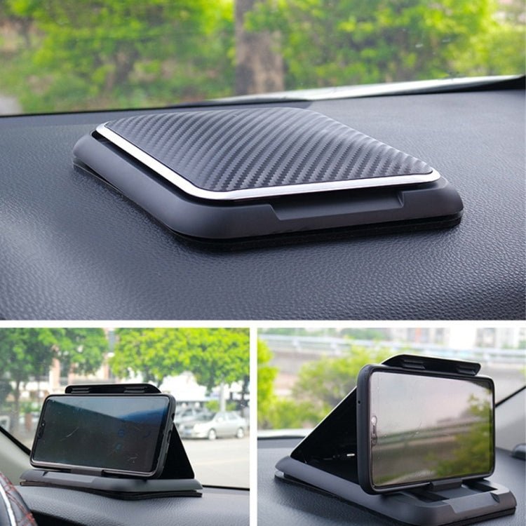 Car Mobile Phone Holder Carbon Fiber Pattern Silicone Dashboard Holder(Black) - Universal Car Holders by PMC TechLife | Online Shopping South Africa | PMC TechLife | Buy Now Pay Later Mobicred