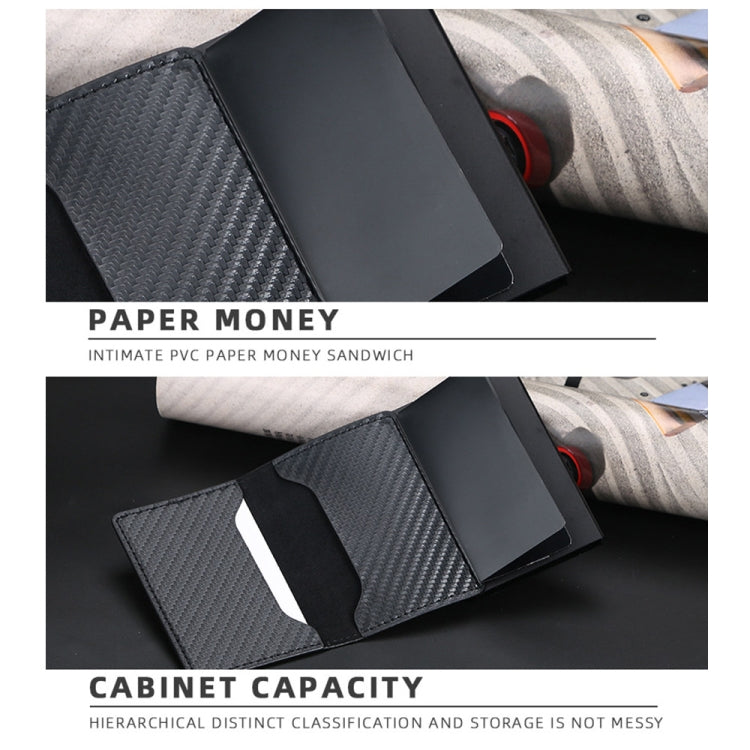 Baellerry RFID Anti-theft Plaid Leather Wallet Metal Aluminum Box Automatic Eject Type Card Holder(Blue) - Antimagnetic RFID Package by Baellerry | Online Shopping South Africa | PMC TechLife | Buy Now Pay Later Mobicred