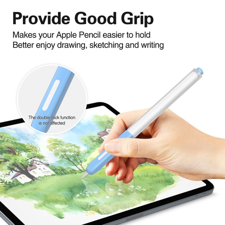 For Apple Pencil 2 Non-Slip Anti-Fall Translucent Segmented Pen Case(Lavender Purple) - Pencil Accessories by PMC TechLife | Online Shopping South Africa | PMC TechLife