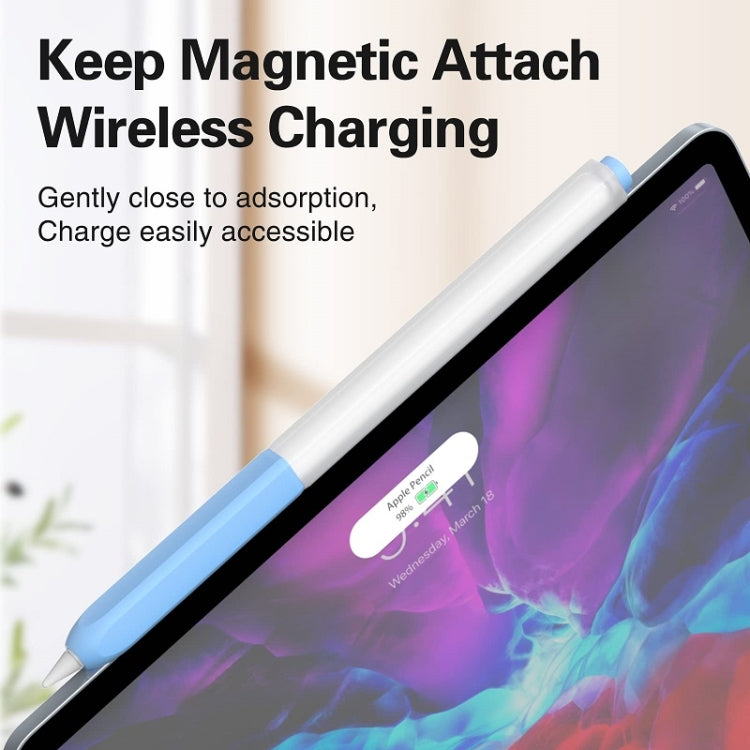 For Apple Pencil 2 Non-Slip Anti-Fall Translucent Segmented Pen Case(Mint Green) - Pencil Accessories by PMC TechLife | Online Shopping South Africa | PMC TechLife