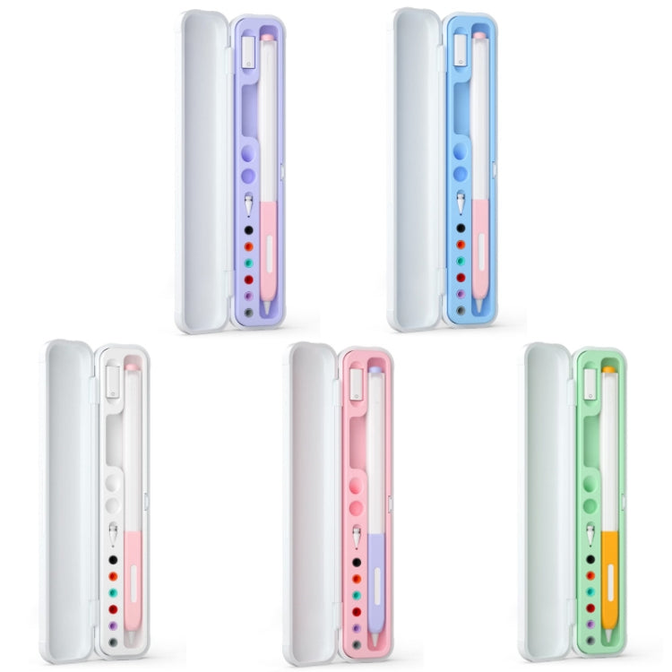 For Apple Pencil 1/2 Capacitance Pen Adapter Accessory Storage Box(Lavender Purple) - Pencil Accessories by PMC TechLife | Online Shopping South Africa | PMC TechLife