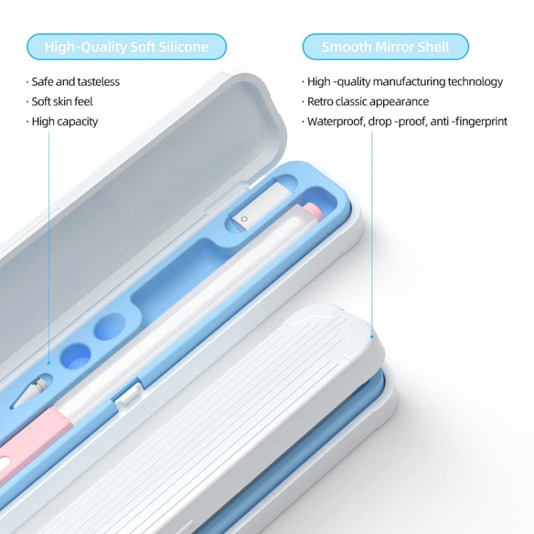 For Apple Pencil 1/2 Capacitance Pen Adapter Accessory Storage Box(Crescent White) - Pencil Accessories by PMC TechLife | Online Shopping South Africa | PMC TechLife