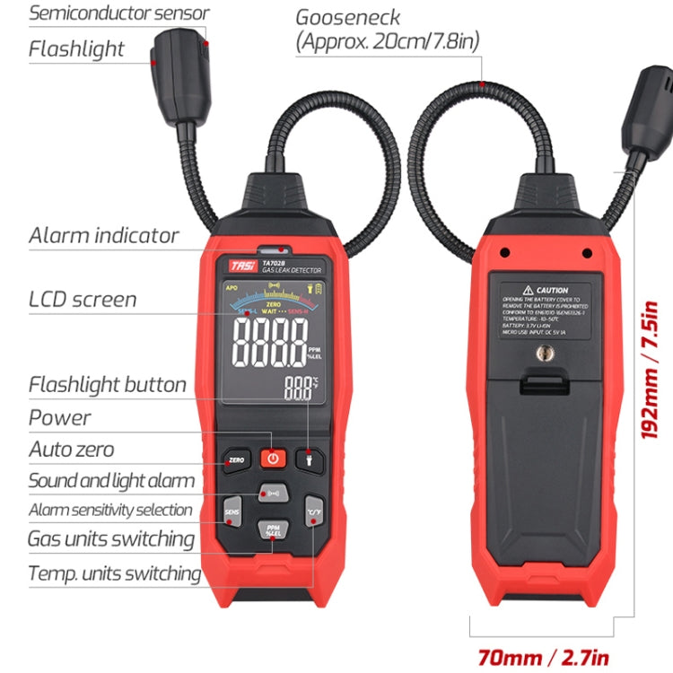 TASI TA702B Simulation Bar+Digital Display Cumbelo Gas Detector Portable Gas Testing Instrument Natural Gas Discovery Detective - free shipping - PMC TechLife - Order now!
