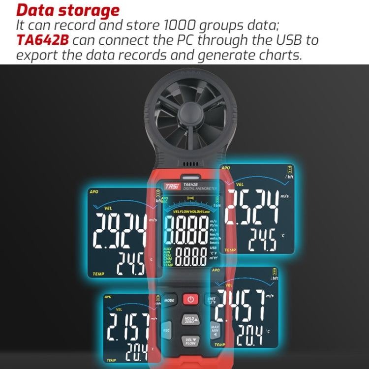 TASI TA642B Portable Digital Wind Speed Meter Air Volume Tester - free shipping - PMC TechLife - Order now!